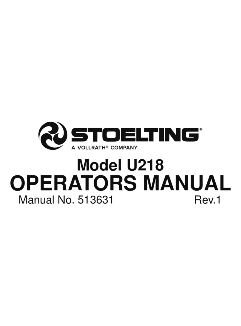 Vollrath Stoelting U218 Operator's manual