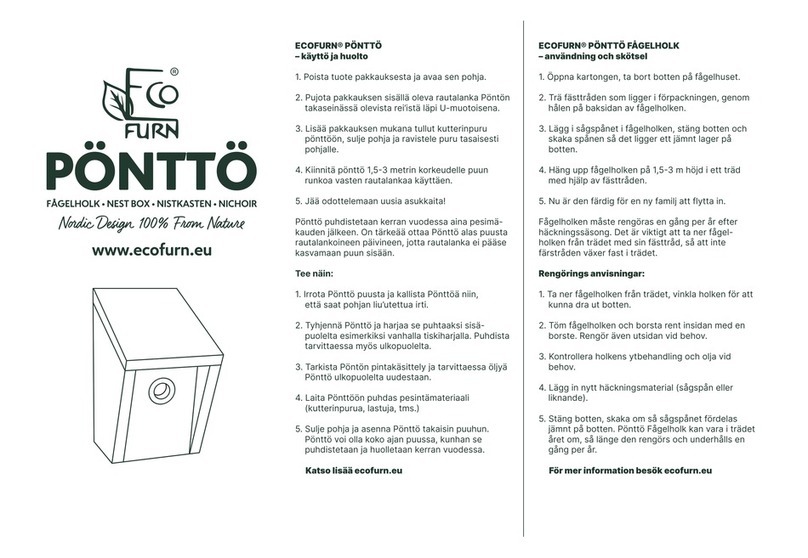 Ecofurn PONTTO Use and care