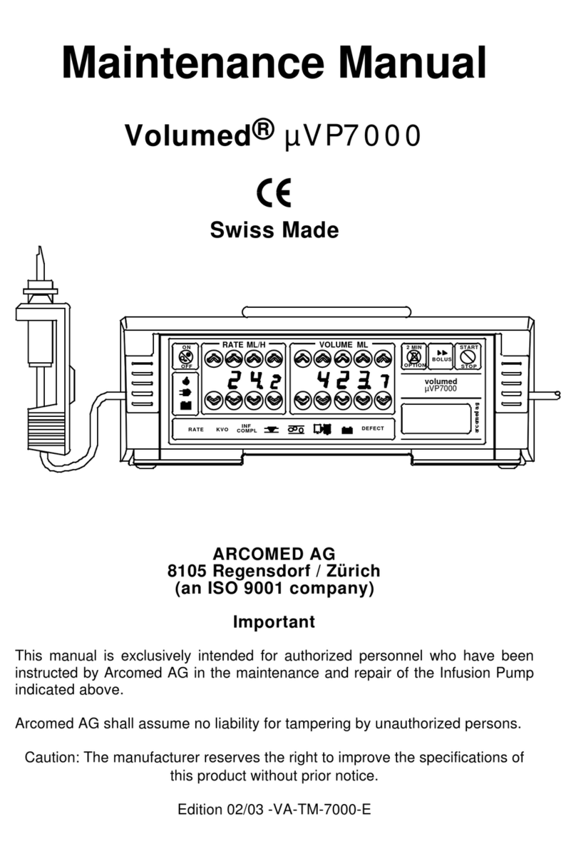 Arcomed Volumed uVP7000 Premium Maintenance manual