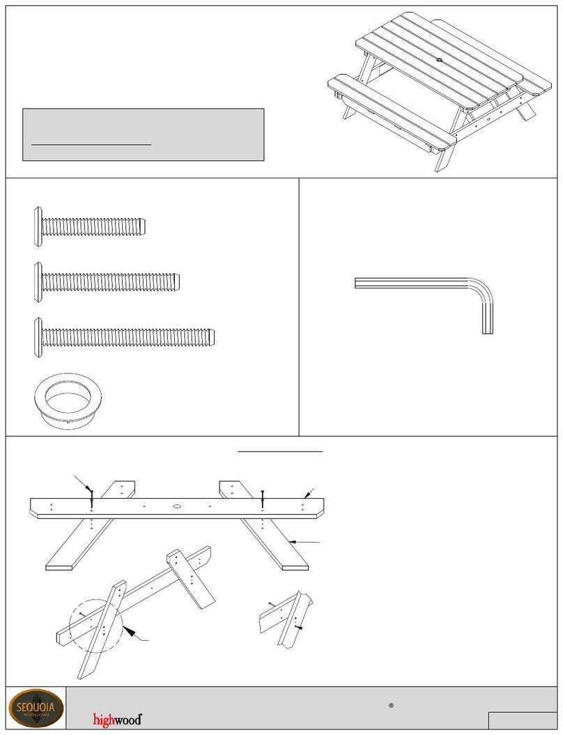 highwood SEQUOIA PROFESSIONAL CM-TBLSQ36 Assembly guide highwood SEQUOIA PROFESSIONAL CM-TBLSQ36 Assembly guide