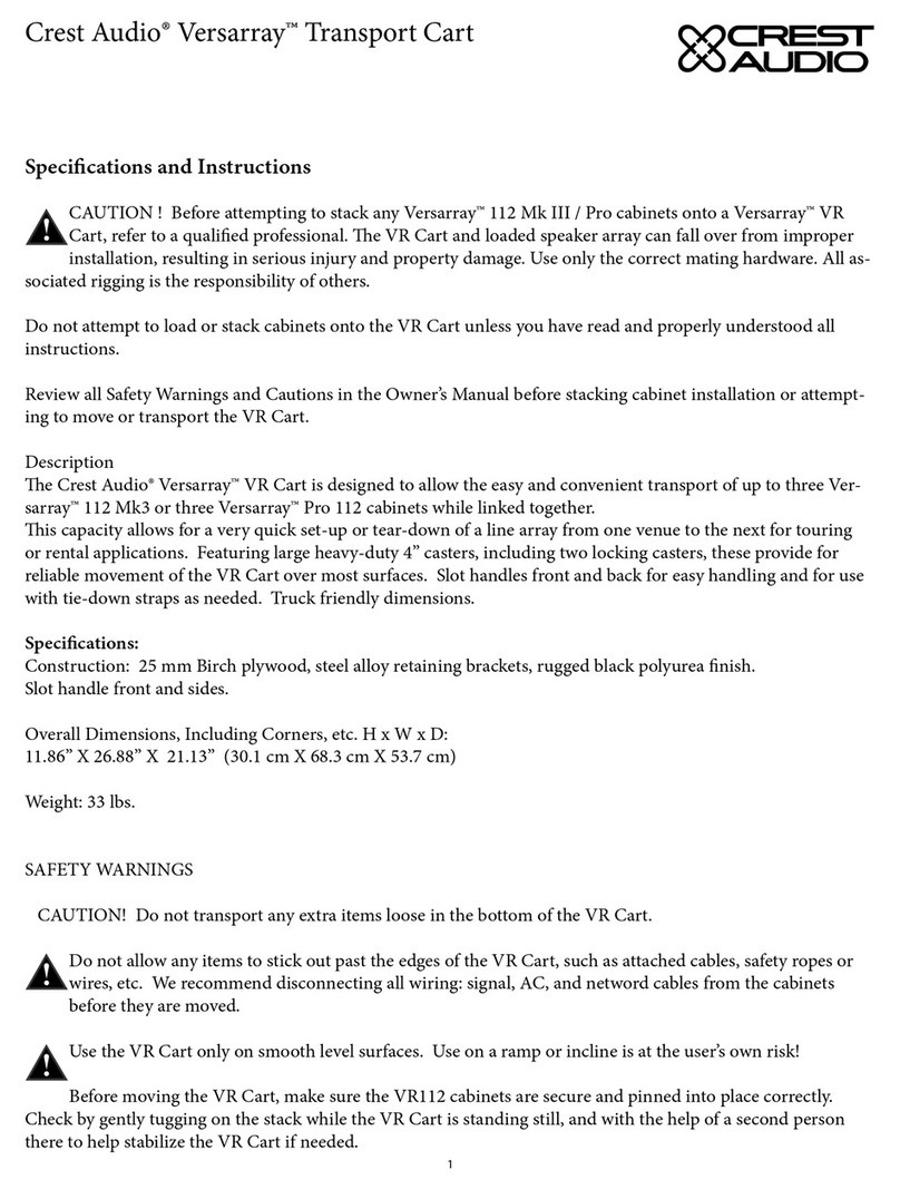 Crest Audio Versarray VR Specifications and Instructions