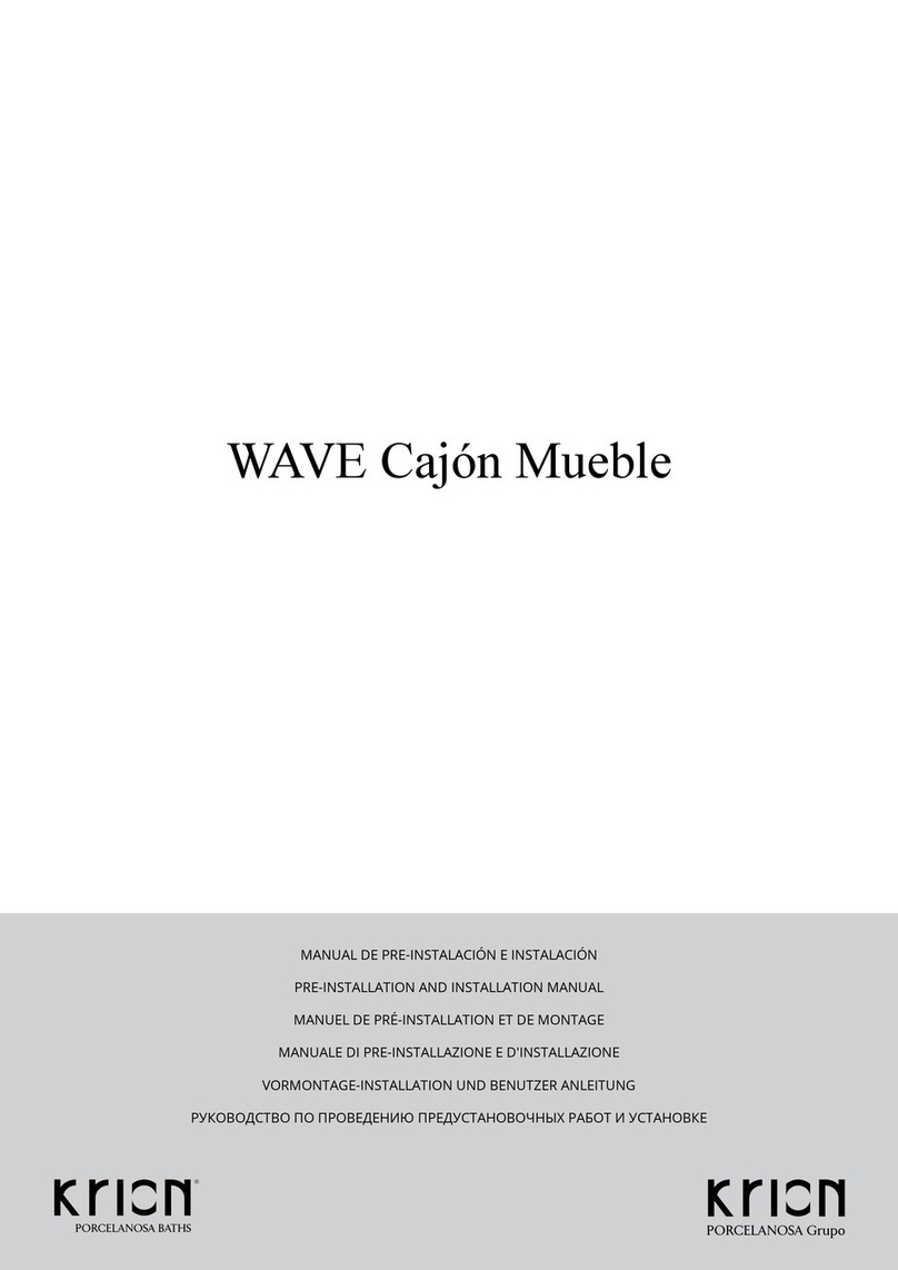 Porcelanosa KRION WAVE PRE-INSTALLATION AND INSTALLATION MANUAL Porcelanosa KRION WAVE PRE-INSTALLATION AND INSTALLATION MANUAL