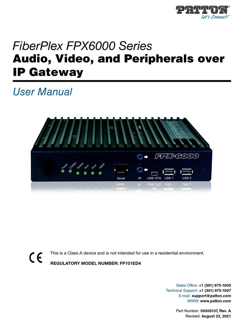 Patton FiberPlex FPX6000 Series User manual