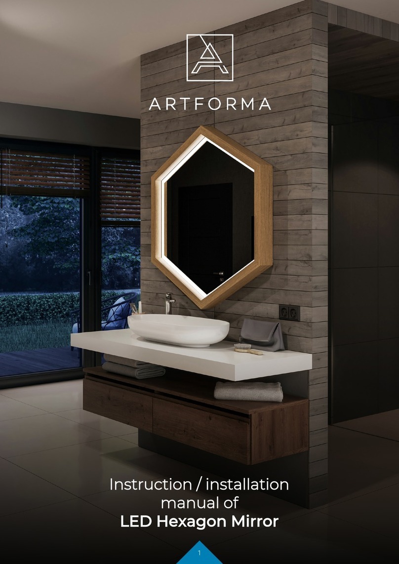 Artforma LED Hexagon Mirror Instruction & installation manual