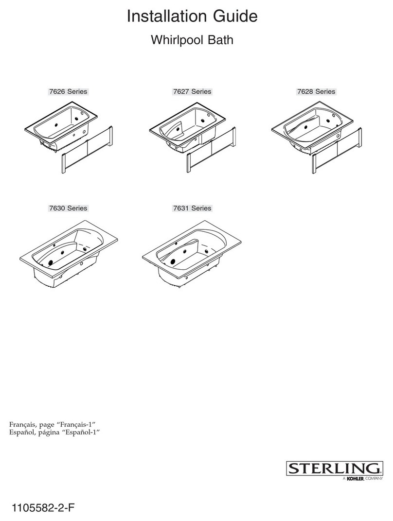 Kohler STERLING Whirlpool 7626 Series User manual