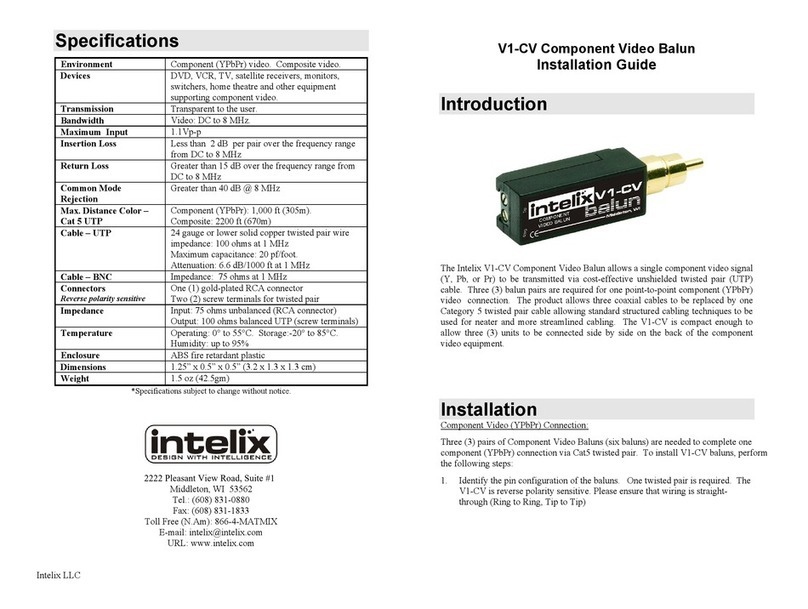 Intelix V1-CV User manual