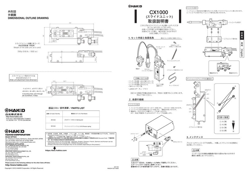 Hakko Electronics CX1000 instruction manual Hakko Electronics CX1000 instruction manual