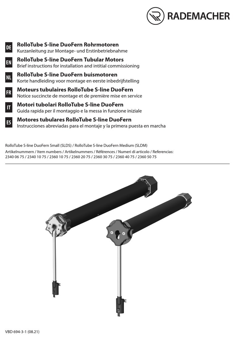 RADEMACHER RolloTube S-line DuoFern Brief instructions for installation and initial commissioning