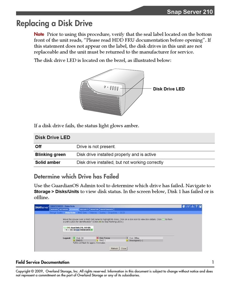 Overland Storage Snap Server 210 User manual
