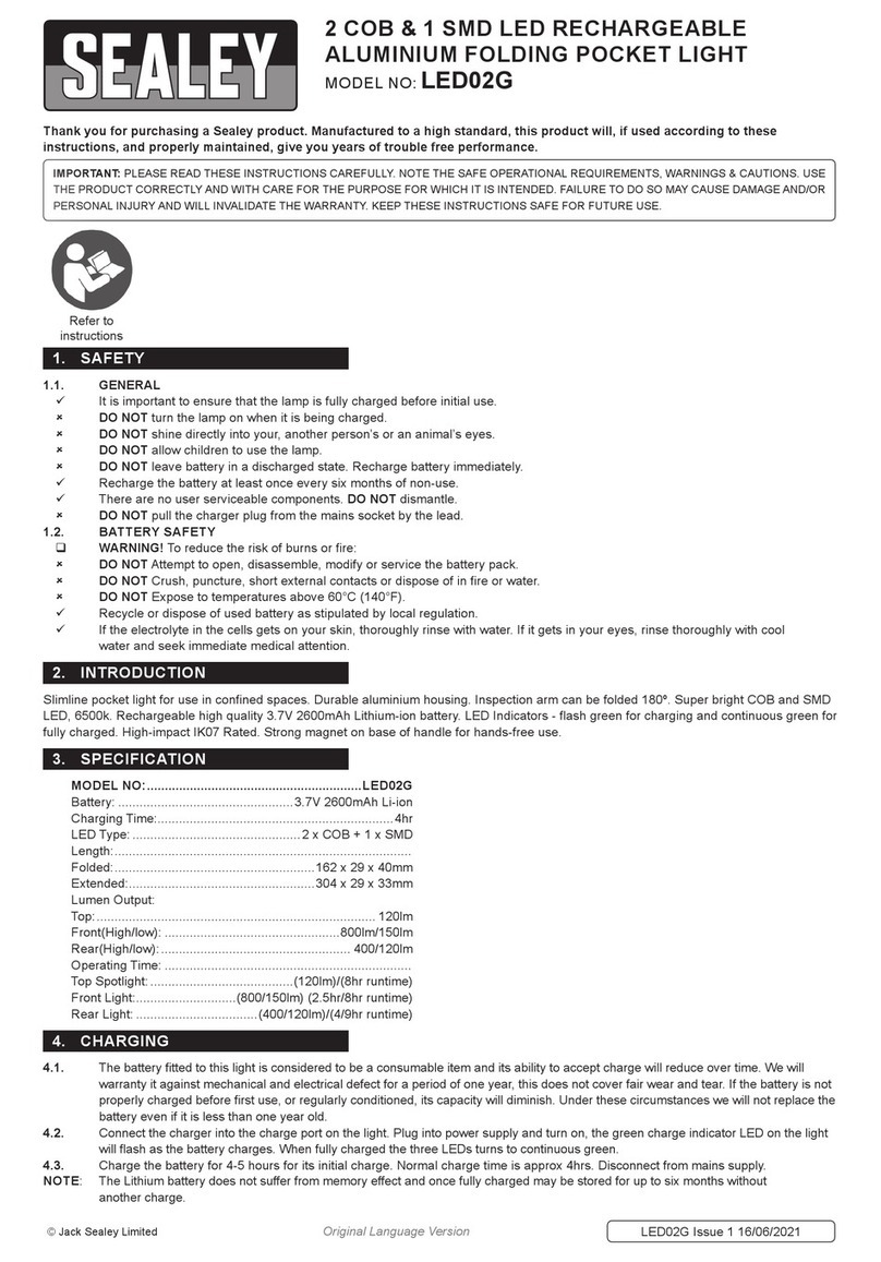 Sealey LED02G User manual