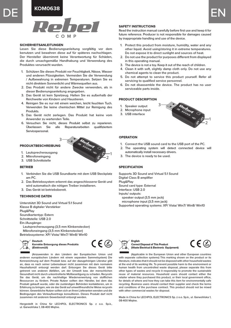 Rebel KOM0638 quick start guide