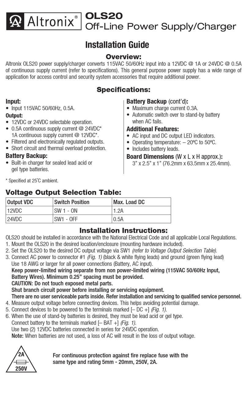 Altronix OLS20 User manual