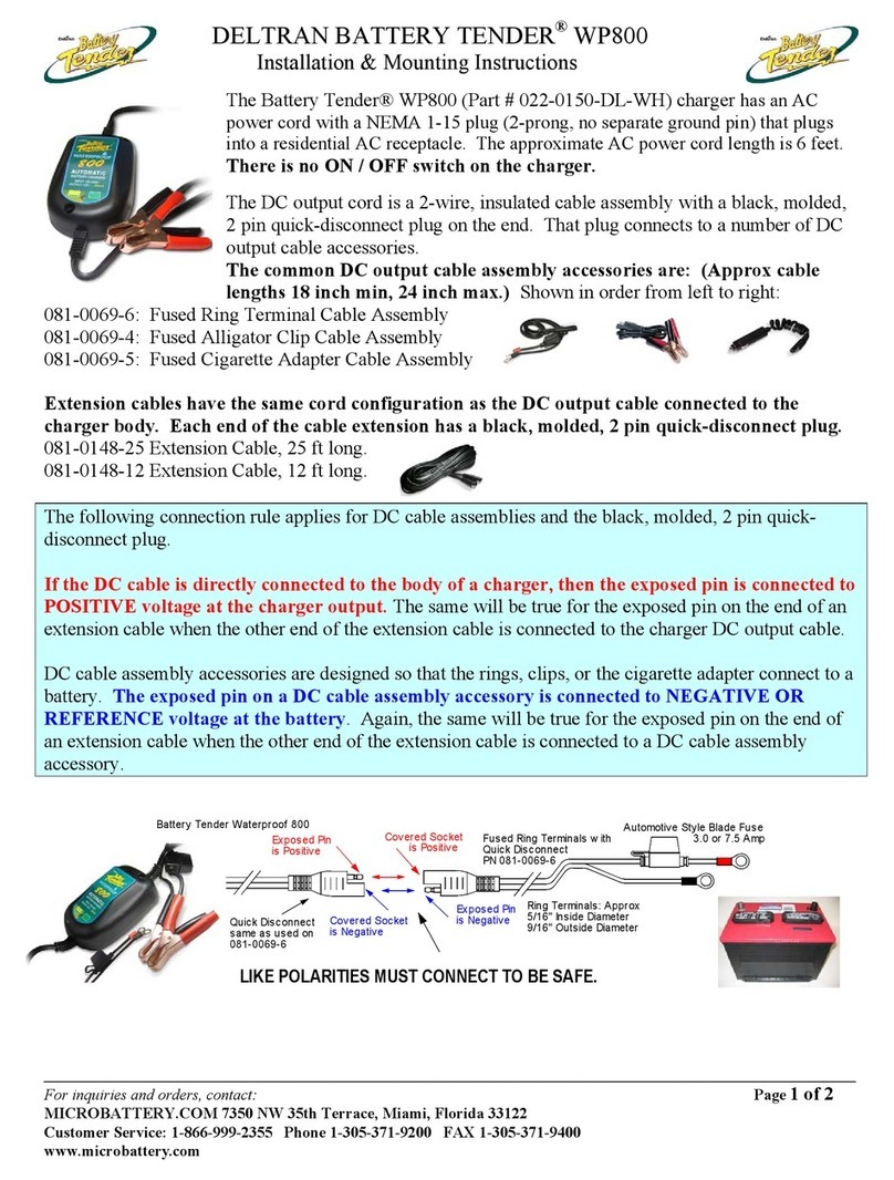 Deltran Battery Tender WP800 Installation & Mounting Guide