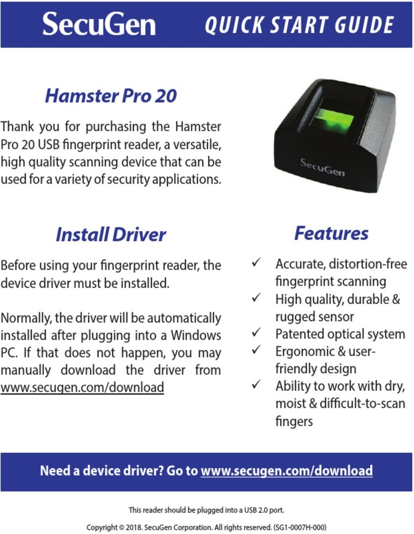 SecuGen Hamster Pro 20 quick start guide