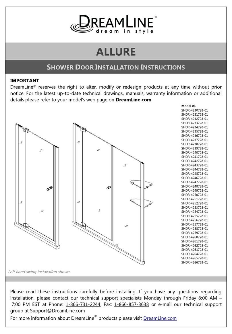 Dreamline ALLURE SHDR-4230728-01 User manual