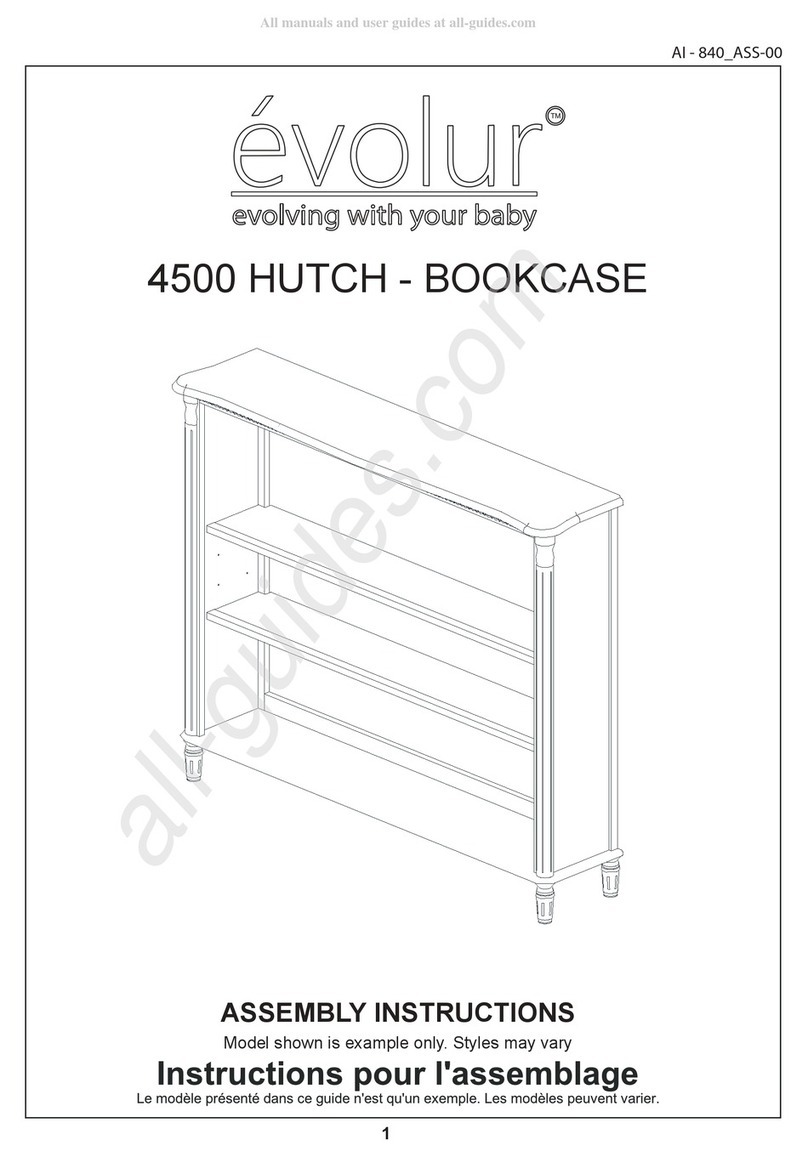Evolur 4500 HUTCH BOOKCASE Assembly instructions