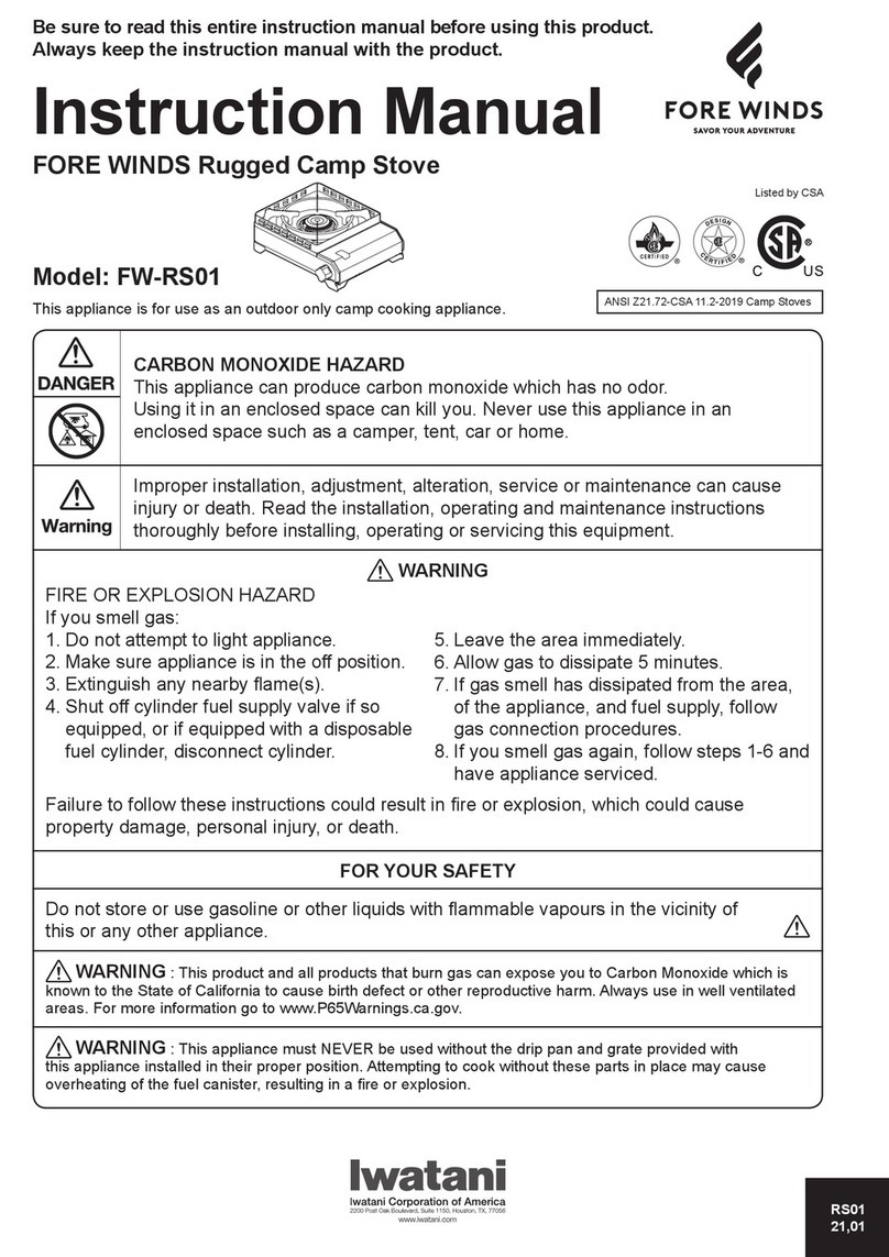 Iwatani FORE WINDS FW-RS01 instruction manual Iwatani FORE WINDS FW-RS01 instruction manual