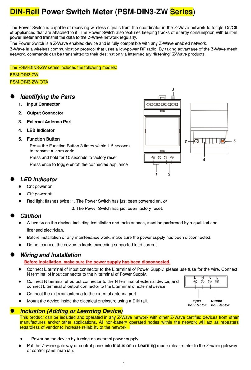 Vesta DIN-Rail PSM-DIN3-ZW Series quick start guide