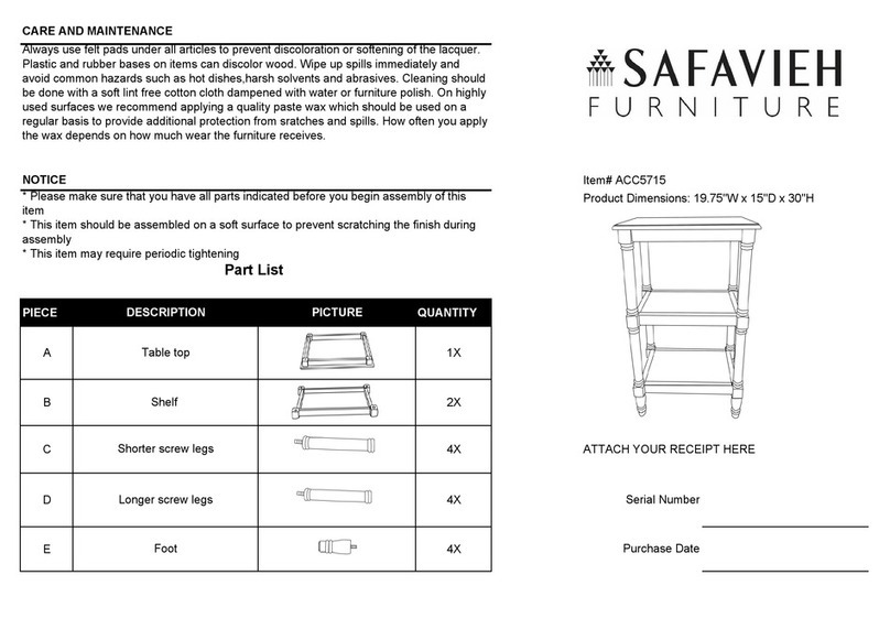 Safavieh Furniture ACC5715 quick start guide