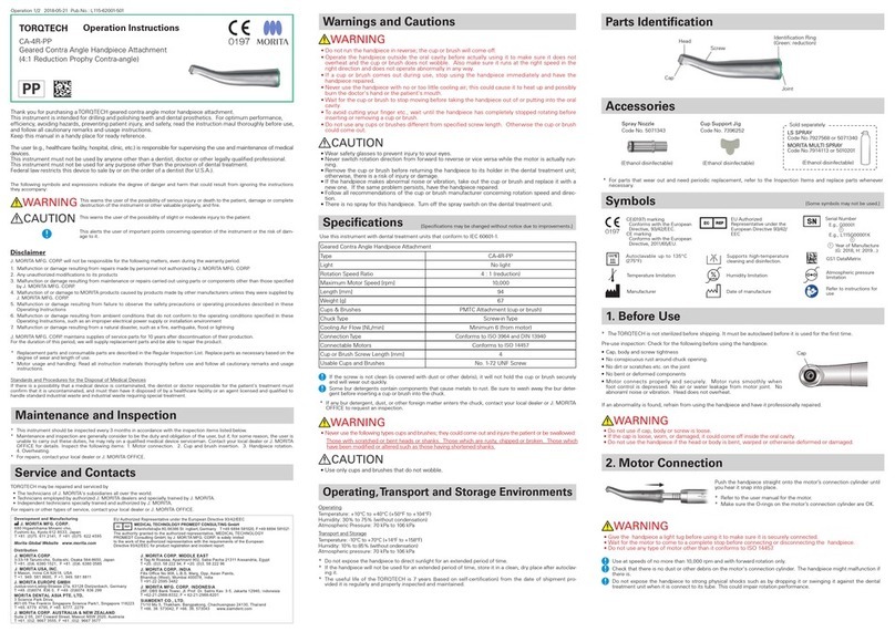 Morita Torqtech CA-4R-PP Series operating instructions