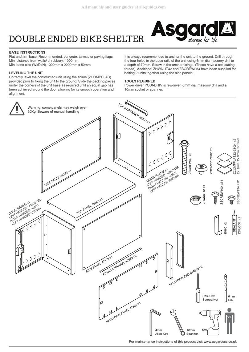 Asgard DOUBLE ENDED BIKE SHELTER User manual