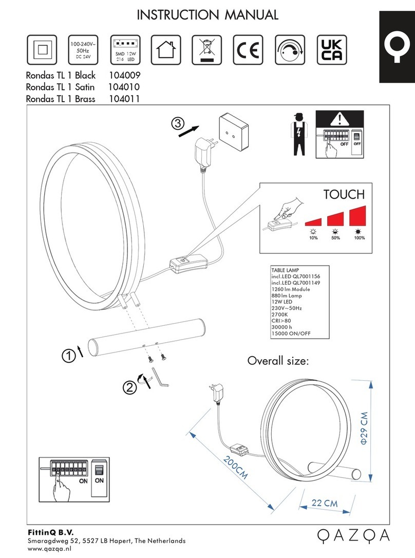 Qazqa Rondas TL 1 Black instruction manual