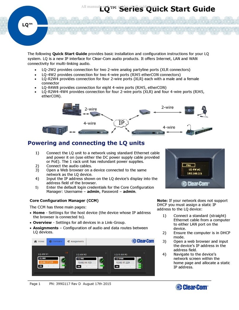 Clear-Com LQ series User manual