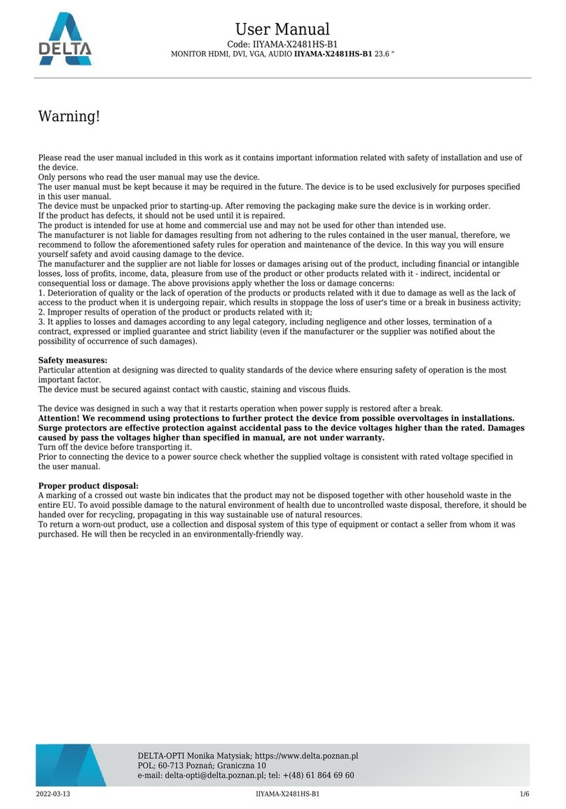 Delta IIYAMA-X2481HS-B1 User manual