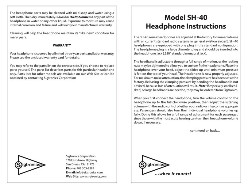 Sigtronics SH-40 instructions