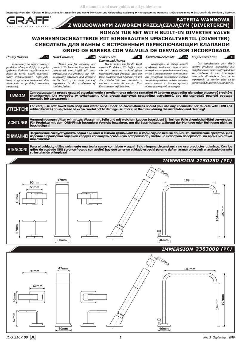 Graff IMMERSION 2150250 Operator's manual