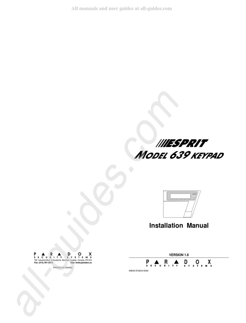 Paradox Esprit 639 User manual