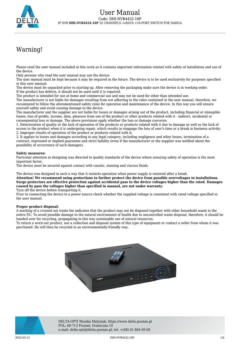 Delta DHI-NVR4432-16P User manual
