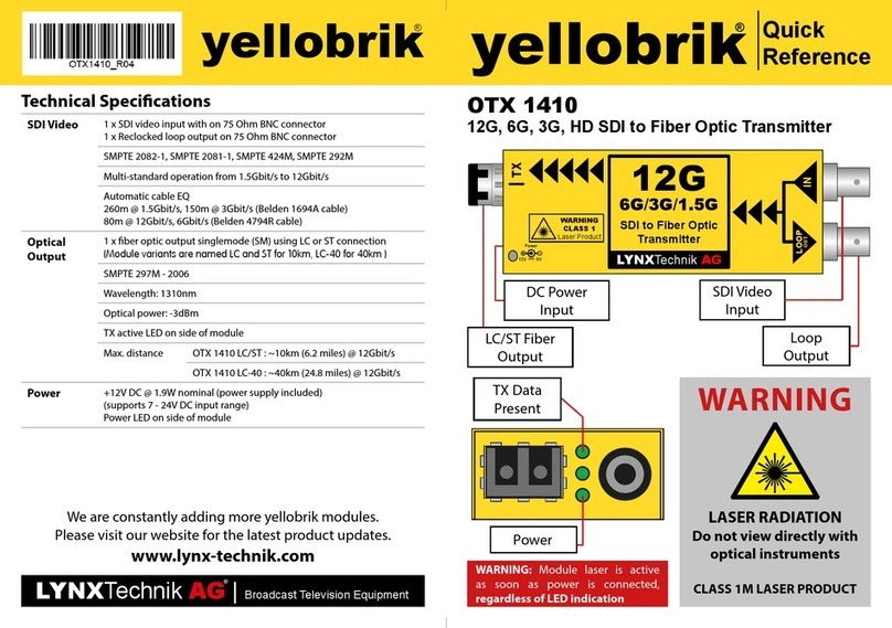Lynx yellobrik OTX 1410 quick reference Lynx yellobrik OTX 1410 quick reference