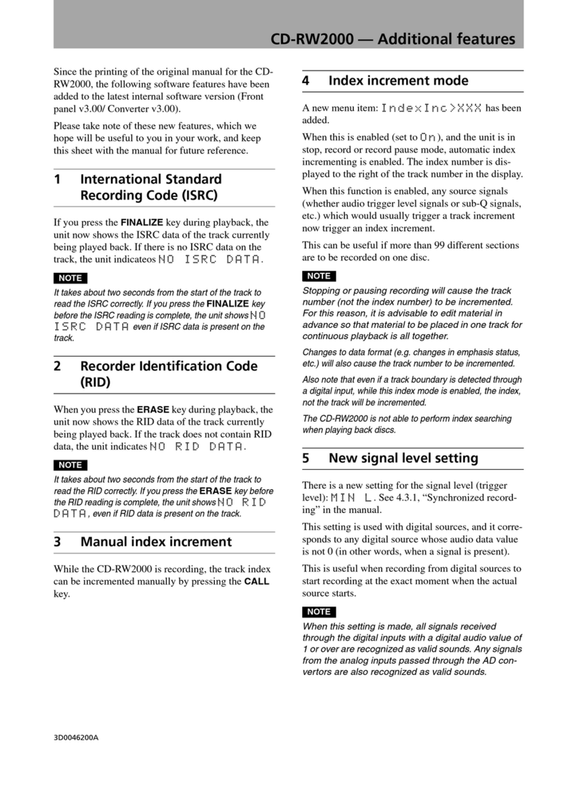 Teac CD-RW2000 Additional features & benefits