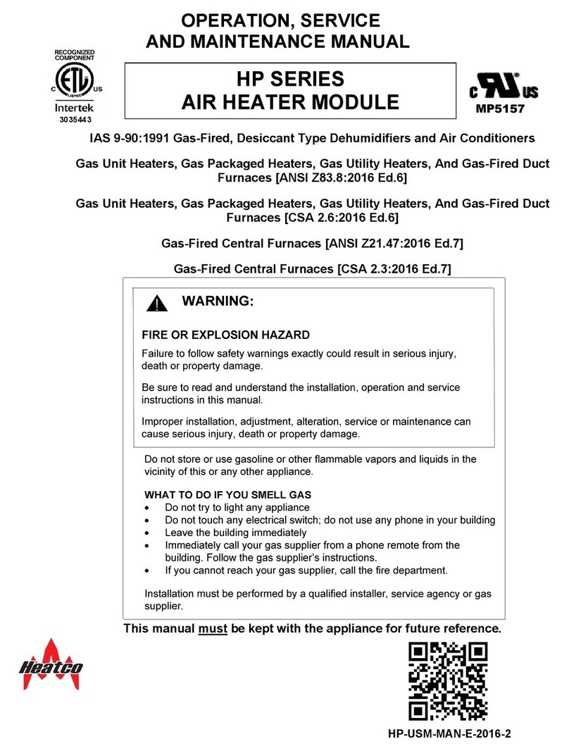 heatco HP Series OPERATION, SERVICE AND MAINTENANCE INSTRUCTIONS heatco HP Series OPERATION, SERVICE AND MAINTENANCE INSTRUCTIONS