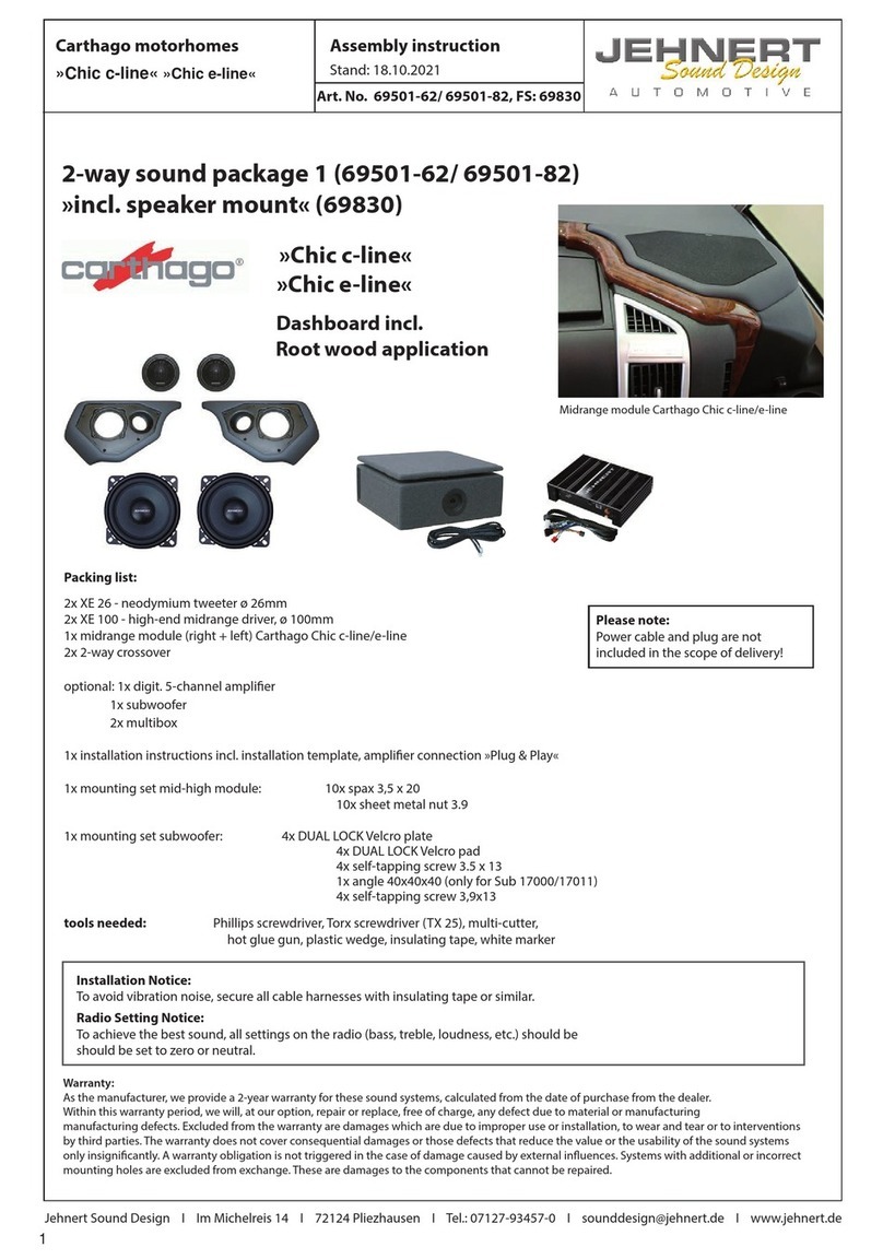 JEHNERT SOUND DESIGN 69501-62 Assembly instruction
