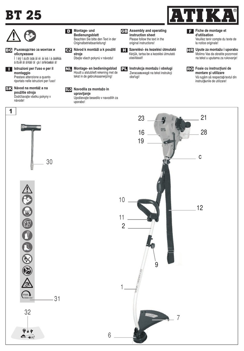 ATIKA BT 25 Assembly and operating  instruction sheet