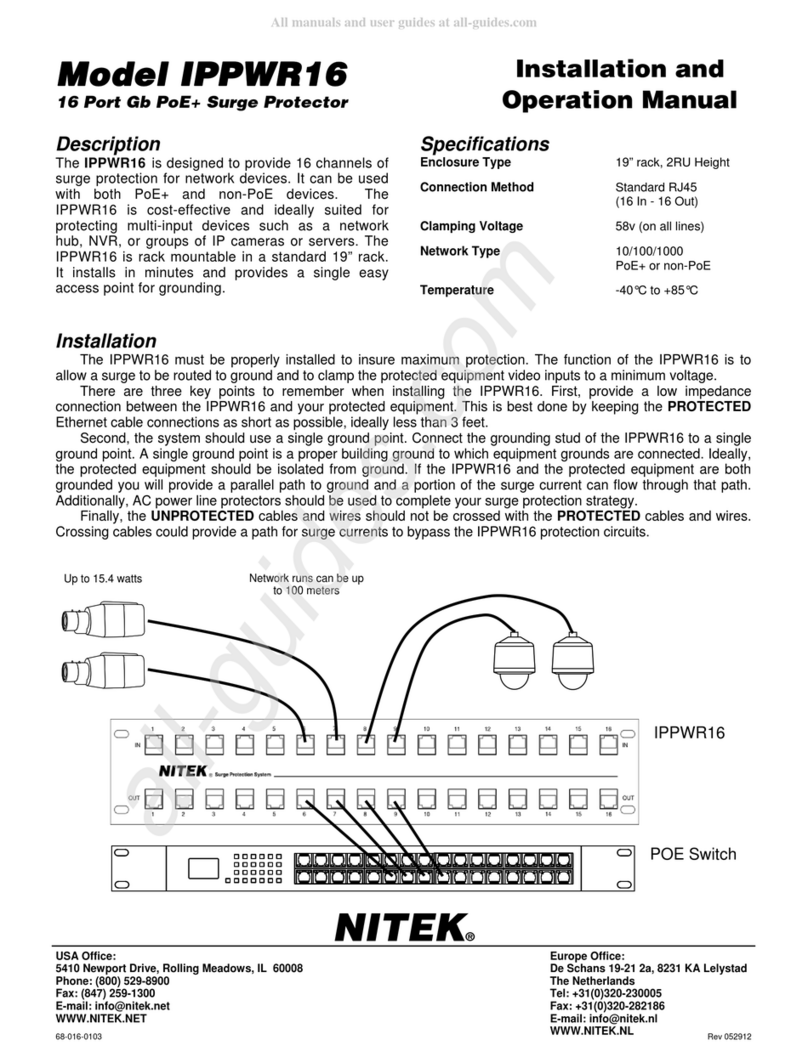 Nitek IPPWR16 Installation and operating manual Nitek IPPWR16 Installation and operating manual
