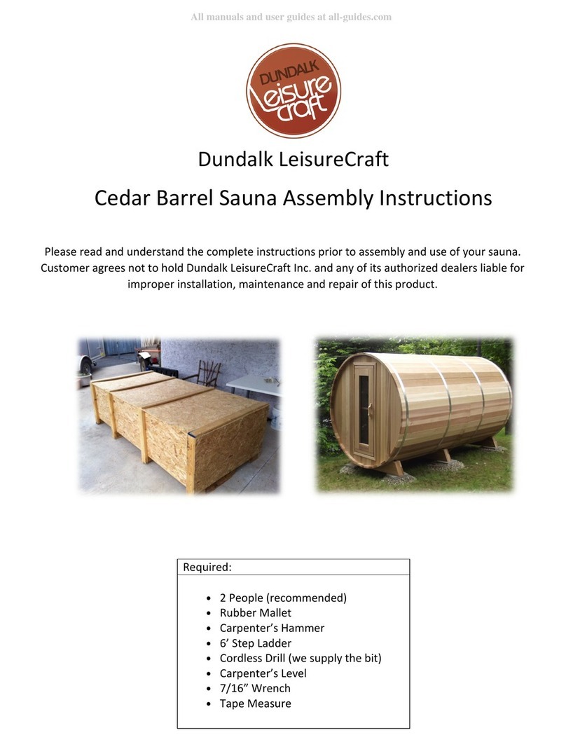 Dundalk LeisureCraft Cedar Barrel Sauna Assembly instructions Dundalk LeisureCraft Cedar Barrel Sauna Assembly instructions