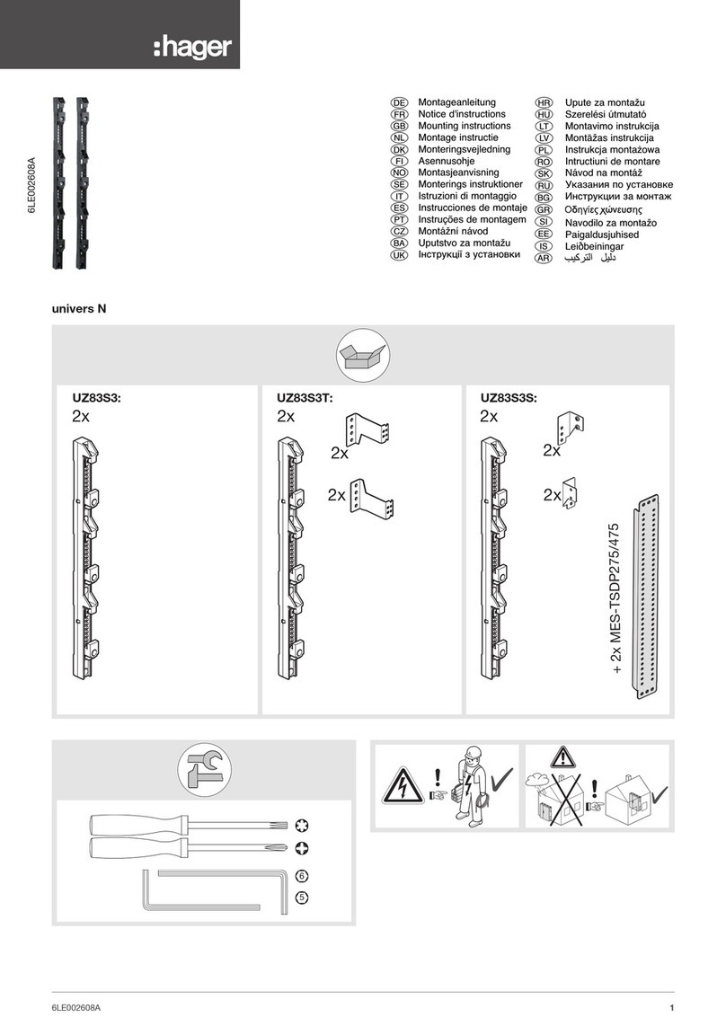 hager univers N UZ83S3 Mounting instructions