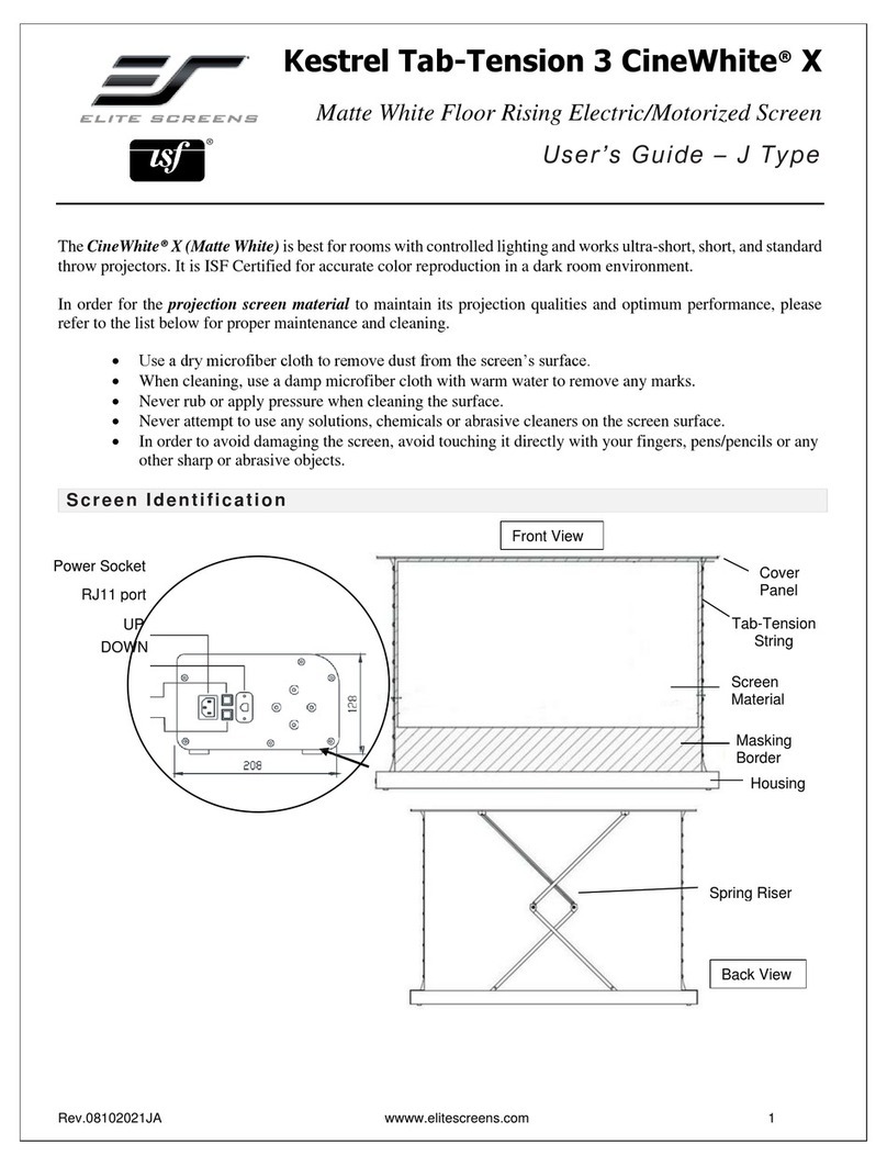 Elite Screens Kestrel Tab-Tension 3 CineWhite X user guide Elite Screens Kestrel Tab-Tension 3 CineWhite X user guide