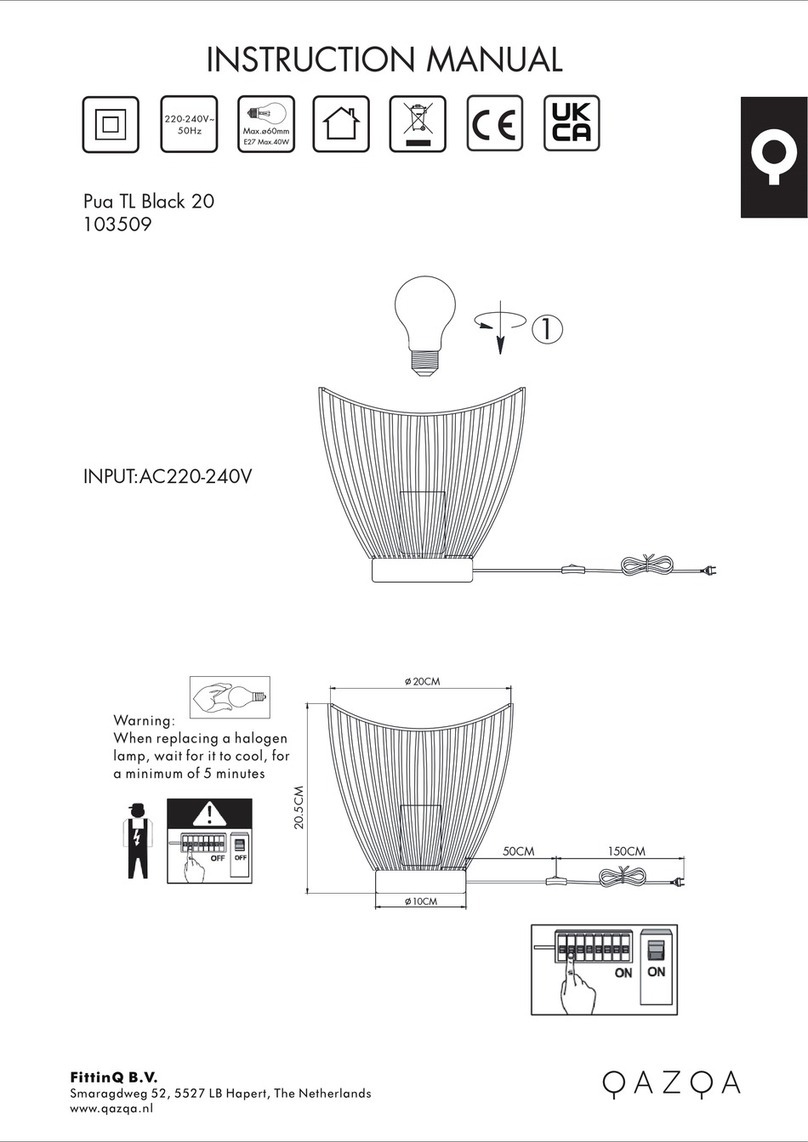 Qazqa Pua TL Black 20 instruction manual