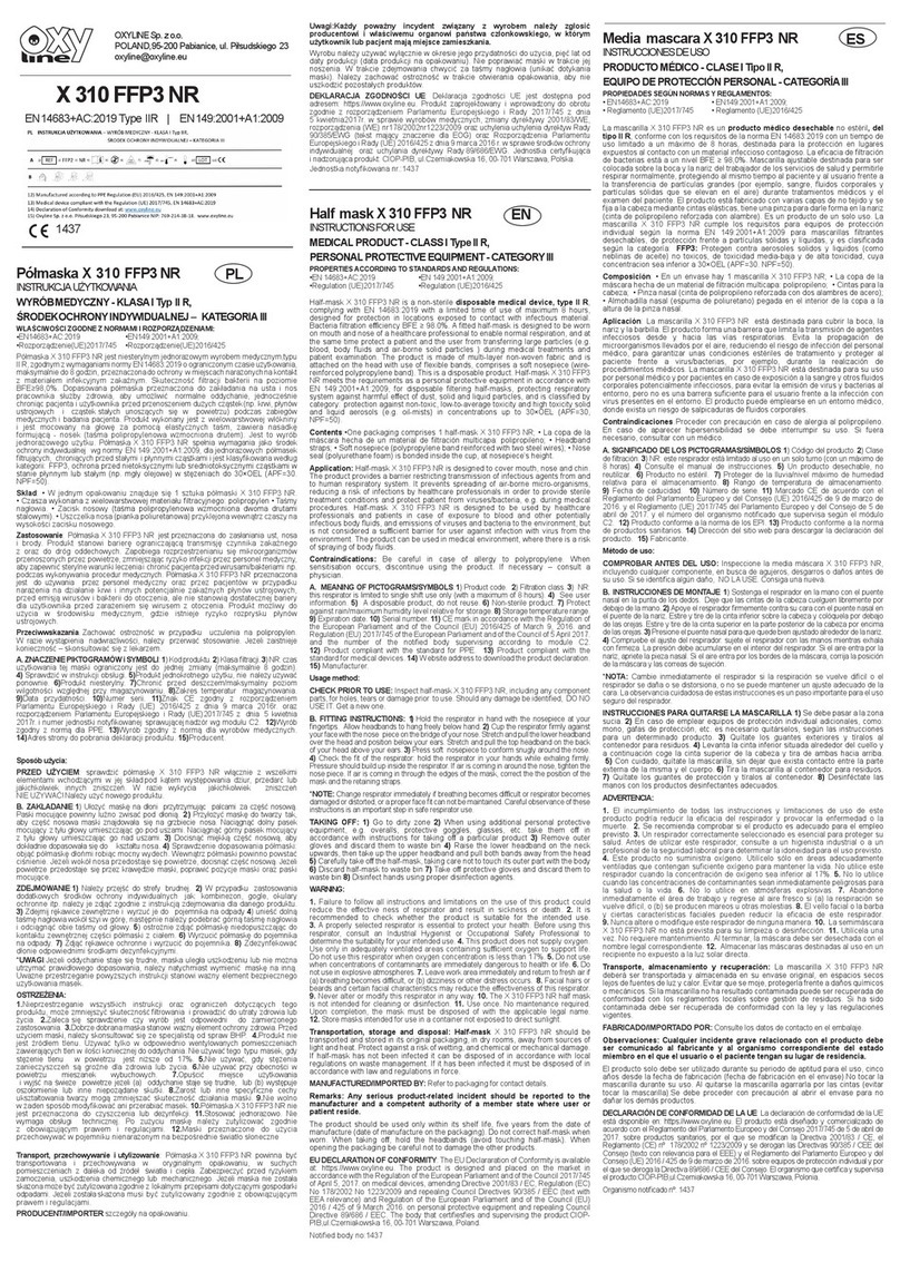 Oxyline X 310 FFP3 NR User manual