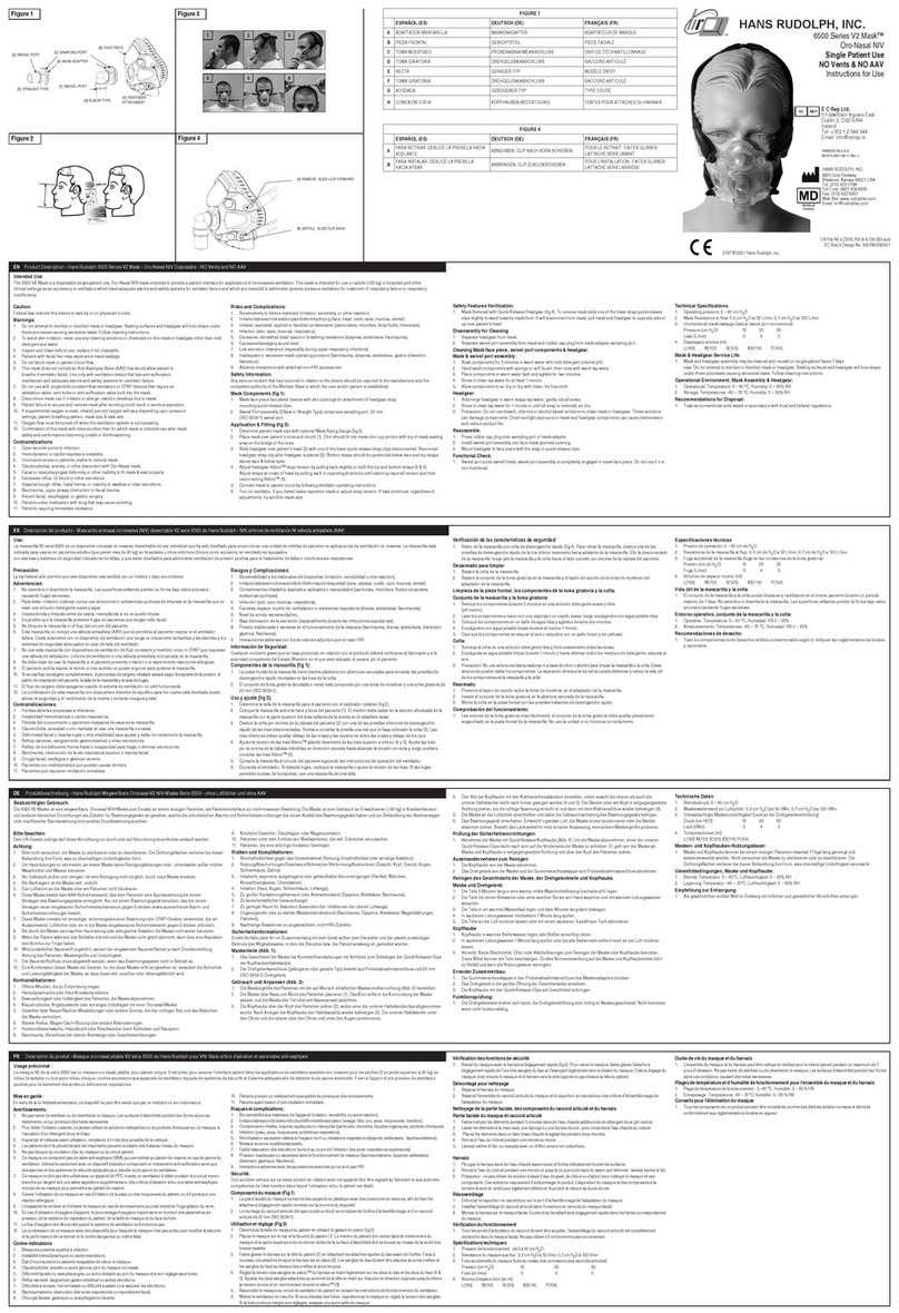 HANS RUDOLPH V2 Mask 6500 Series Instructions for use