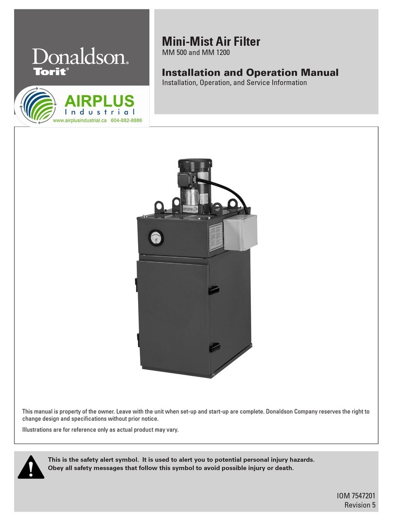 Donaldson Torit Mini-Mist Air Filter MM 500 Installation and operation manual