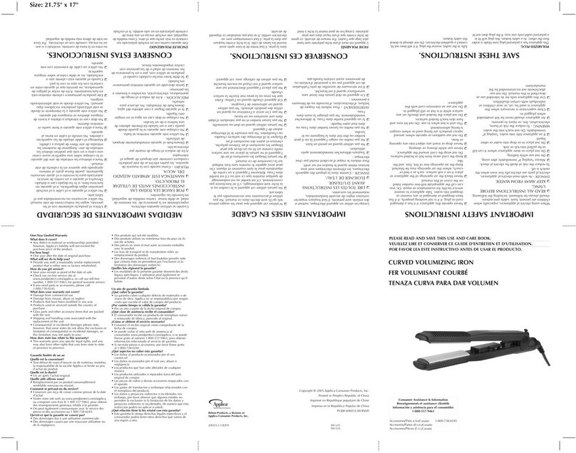 Applica DS-525 Use and care
