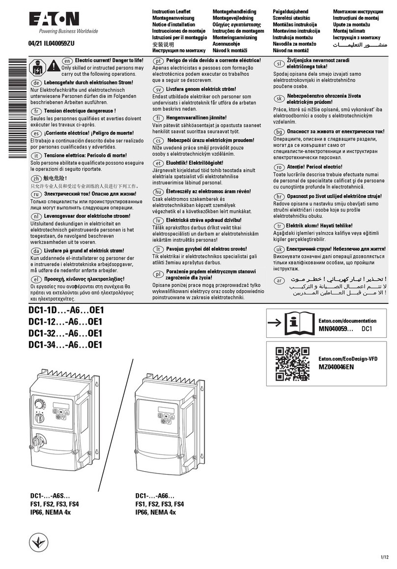 Eaton DC1-1D-A6 OE1 Series Instruction leaflet