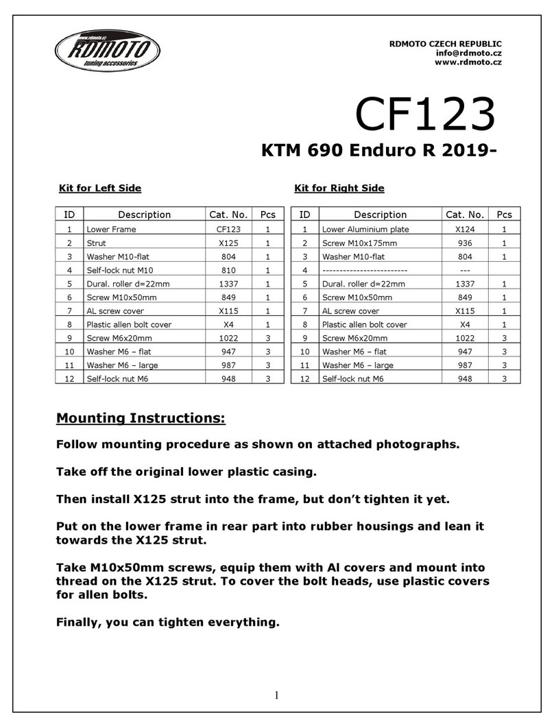 RDMOTO CF123 Mounting instructions