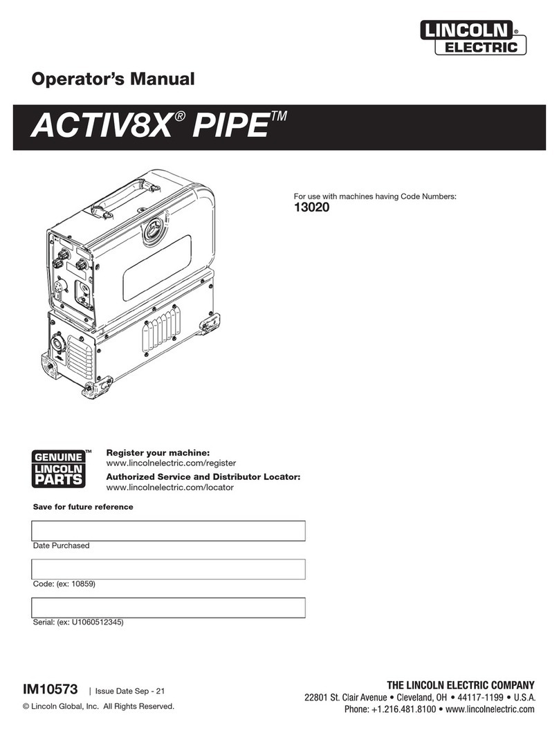 Lincoln Electric Activ8X Operator's manual Lincoln Electric Activ8X Operator's manual