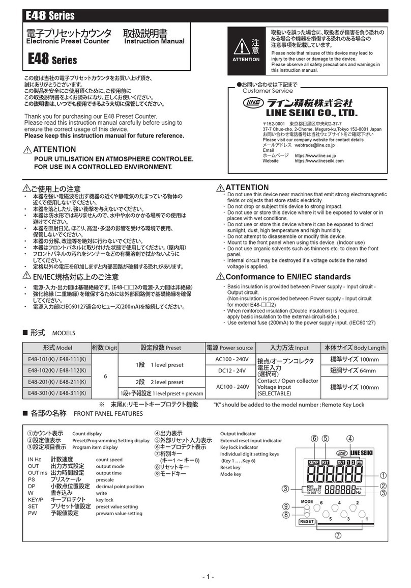 Line Seiki E48 Series instruction manual